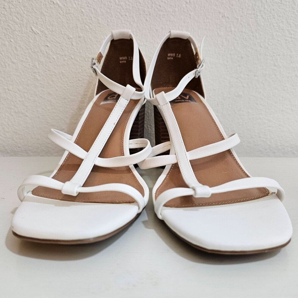 Dolce Vita Womens Sz 7.5 Kaya White Strappy Sandals Block Heel Padded Day Nigth - Picture 5 of 8